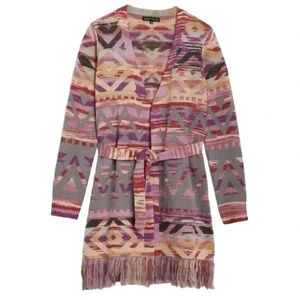 Love Ellie Womens M Albenga Aztec Tie Waist Fringe Hem Cardigan  From Stitch Fix